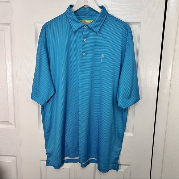 Donald Ross Vibrant Blue Performance Polo Shirt with Classic Collar - Picture 1 of 5